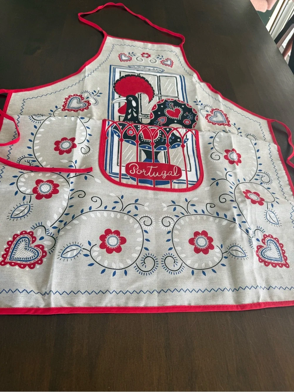 Portugal Rooster Kitchen Apron in Red, Black & Blue